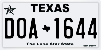 TX license plate DOA1644