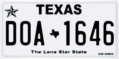 TX license plate DOA1646