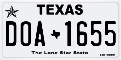 TX license plate DOA1655