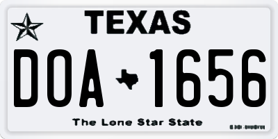 TX license plate DOA1656