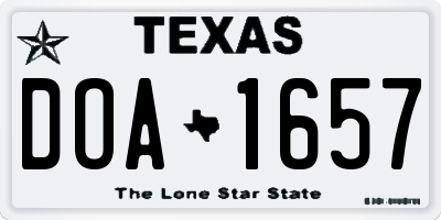 TX license plate DOA1657