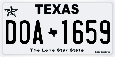 TX license plate DOA1659
