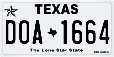 TX license plate DOA1664