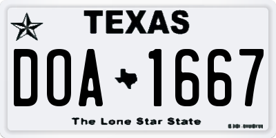 TX license plate DOA1667