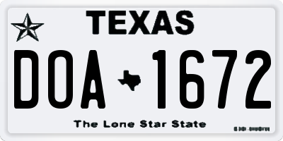 TX license plate DOA1672