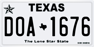 TX license plate DOA1676