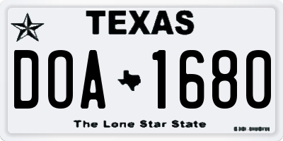 TX license plate DOA1680