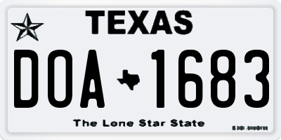 TX license plate DOA1683