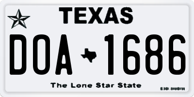 TX license plate DOA1686