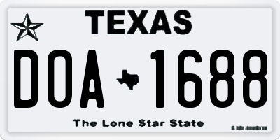 TX license plate DOA1688