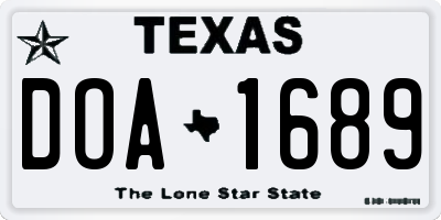 TX license plate DOA1689