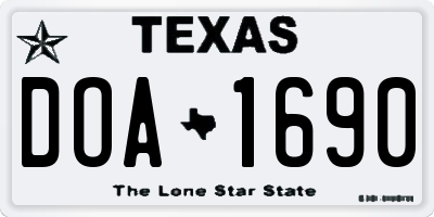 TX license plate DOA1690