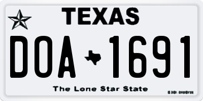 TX license plate DOA1691