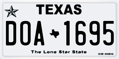 TX license plate DOA1695