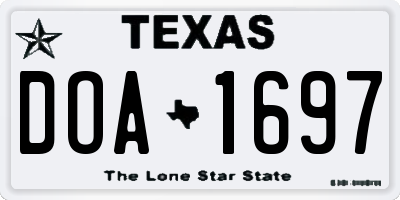 TX license plate DOA1697