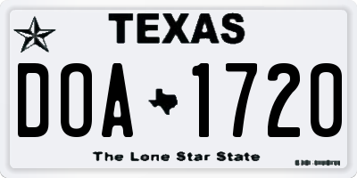 TX license plate DOA1720