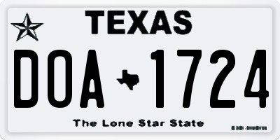 TX license plate DOA1724