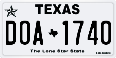 TX license plate DOA1740
