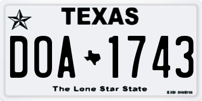 TX license plate DOA1743