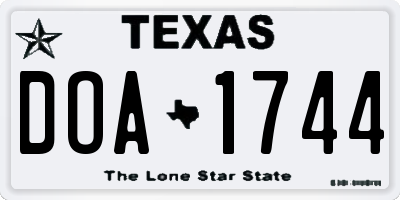 TX license plate DOA1744