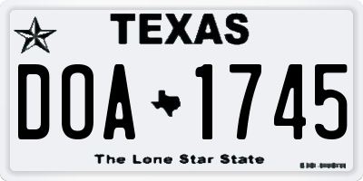 TX license plate DOA1745