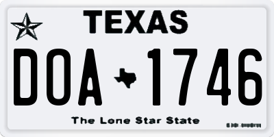 TX license plate DOA1746