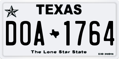 TX license plate DOA1764