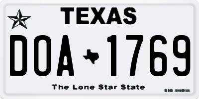 TX license plate DOA1769