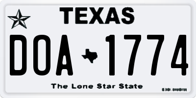 TX license plate DOA1774