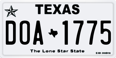 TX license plate DOA1775