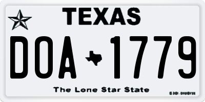 TX license plate DOA1779