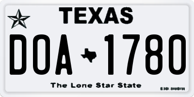 TX license plate DOA1780