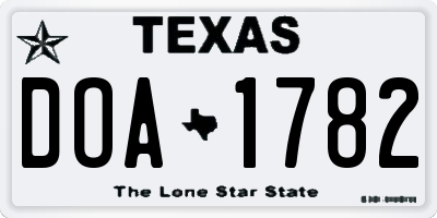 TX license plate DOA1782