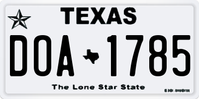 TX license plate DOA1785