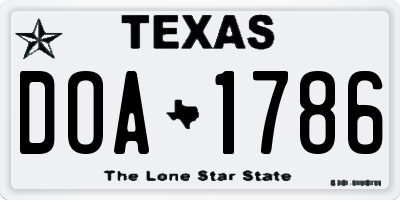 TX license plate DOA1786