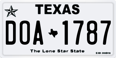TX license plate DOA1787