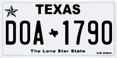 TX license plate DOA1790