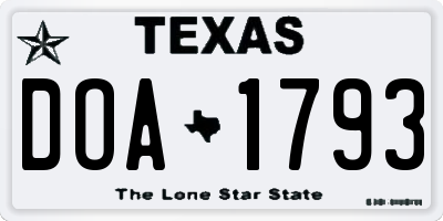 TX license plate DOA1793