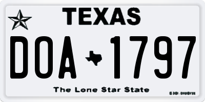 TX license plate DOA1797