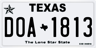 TX license plate DOA1813