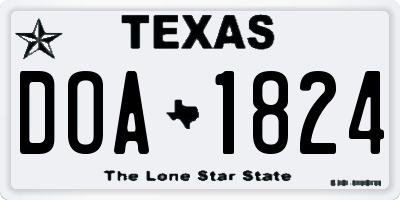 TX license plate DOA1824