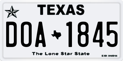 TX license plate DOA1845