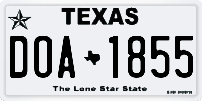 TX license plate DOA1855