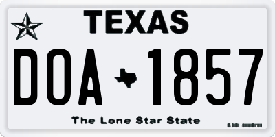 TX license plate DOA1857