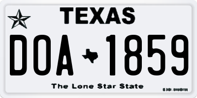 TX license plate DOA1859