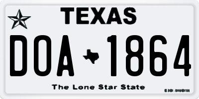 TX license plate DOA1864