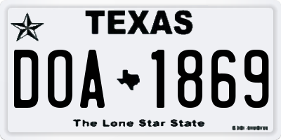 TX license plate DOA1869