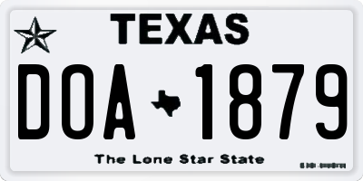 TX license plate DOA1879