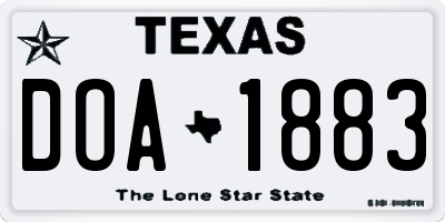 TX license plate DOA1883