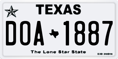 TX license plate DOA1887